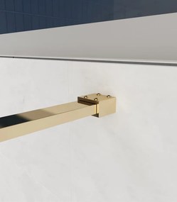 Erga Paris, sprchová zástena Walk-In 100x200 cm, 8mm sklo námraza, zlatý lesklý profil, ERG-V02-PARIS-100x200-FR-GD