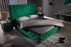 Dizajnová posteľ Laney Chesterfield 180 x 200 cm zelený zamat