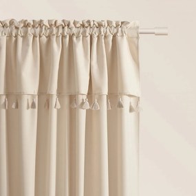 Krémový záves Astoria so strapcami na riasiacej páske 140 x 250 cm
