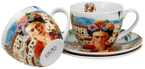 Porcelánová šálka s podšálkou Mexican Art Frida 270 ml sada 2ks
