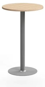 Barový stôl VERTICUS, Ø700x1100 mm, dub/strieborná