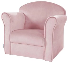 Svetloružové zamatové detské kresielko Lil Sofa – Roba