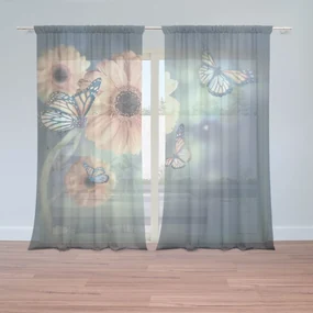 Sablio Záclony Kvetinová abstrakcia: 2ks 150x250cm