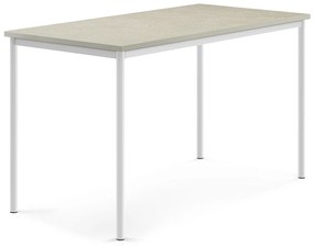 Stôl SONITUS, 1600x800x900 mm, linoleum - šedá, biela