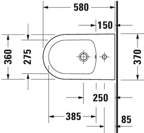 Duravit White Tulip - Stojací bidet 580x370 mm, biela 2293100000