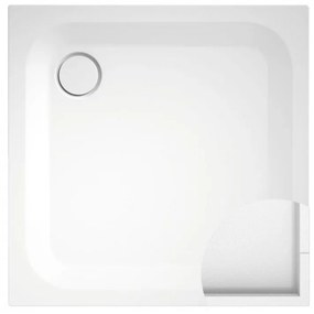 BETTE Ultra štvorcová sprchová vanička z glazovanej titánovej ocele, 900 x 900 x 25 mm, biela, nosič vaničky, 5930-000T