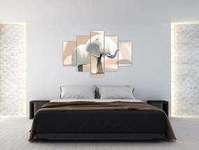Obraz - Slon v pastelových farbách (150x105 cm)