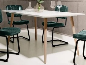 Jedálenský stôl Göteborg 160x90 cm, biela / dub sonoma%