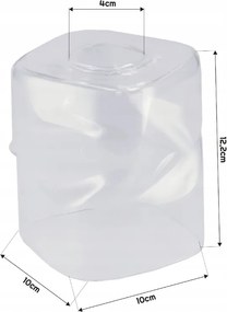 Sklenené tienidlo pre stropnú stolovú lampu, valcované štvorcové, priehľadné