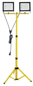 LED Reflektor so stojanom TIGRA 2xLED/100W/230V 4000K IP54 čierna/žltá