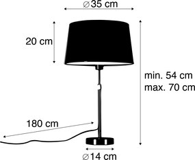 Stolná lampa z ocele s čiernym tienidlom 35 cm nastaviteľná - Parte