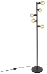 Škandinávska stojaca lampa čierna 5-svetlo - Facil Tube