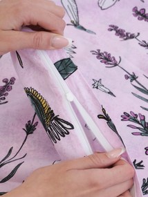 Bavlnená obliečka na vankúš Renforcé 70 × 90 cm – Herbár púdrový