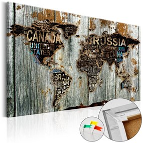 Artgeist Obraz na korku - Wooden Border [Cork Map] Veľkosť: 120x80