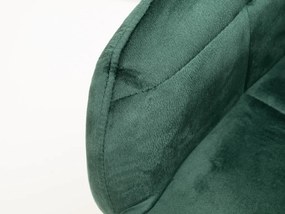 Tmavozelené jedálenské kreslo MARLEN VELVET s čiernymi nohami