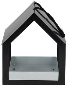 Závesné kŕmidlo pre vtáky Easy, 23x19x19 cm, kov, čierna