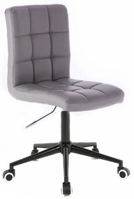 LuxuryForm DESIGN Stolička TOLEDO na čiernej podstave s kolieskami - sivá