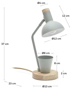 Stolová lampa v mentolovej farbe s kovovým tienidlom (výška 37 cm) Katia – Kave Home