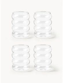 Ručne fúkané poháre na vodu Bubbly, 4 ks