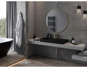 Mexen Loft, okrúhle kúpeľňové zrkadlo 90 cm, farba rámu zlatá lesklá, 9850-090-090-000-50