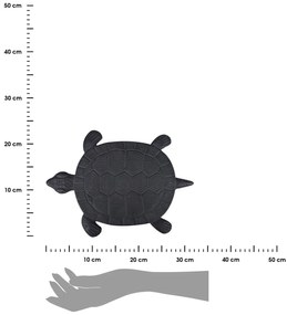 Záhradný nášlapný kameň Turtle, 23x32 cm, liatina, hnedá