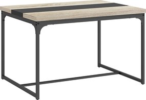 HOMCOM Jedálenský Stôl pre 6 Osôb, Priemyselný Štýl v Čiernej Ocele a Drev na Rozmeroch 120L x 89W x 75.5H cm | Aosom