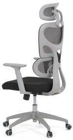 Kancelárska ergonomická stolička GRANT II — sieť, látka, sivá/čierna