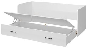 Jednolôžková rozkladacia posteľ 80 cm BRW Tetrix 13 (lesk biely) (s úl. priestorom). Vlastná spoľahlivá doprava až k Vám domov. 1098494