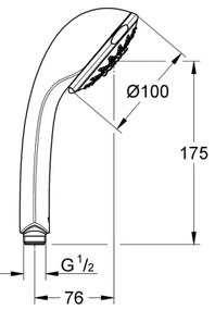 GROHE 28796000 - Ručná sprcha RELEXA 100 Five 100 mm lesklý chróm
