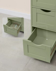 Koupelnová skříňka Vasagle Francesca zelená