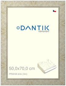 DANTIK rám na obraz 50x70 | PRAHA Bílá (Plexi Čiré)