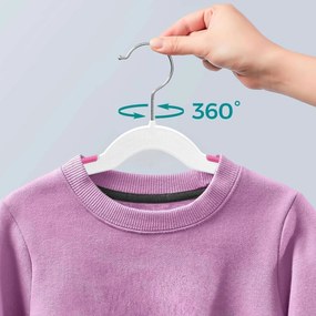 Sada 30 ks dětských ramínek KIDSI bílo-růžová