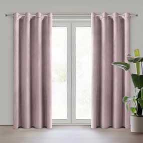 ZATEMŇOVACÍ ZÁVES NA KRÚŽKOCH ROSA 140X250 CM PUDROVÁ