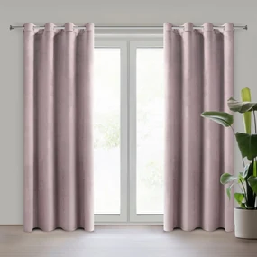 ZATEMŇOVACÍ ZÁVES NA KRÚŽKOCH ROSA 140X250 CM PUDROVÁ