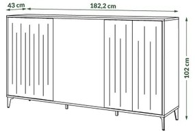 Komoda RONJA taupe/čierna