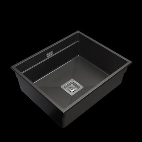 Gamma Decor 6050, 1-komorový granitový drez 600x500x220 mm, čierna, GMA-ZLE000110