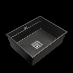 Gamma Decor 6050, 1-komorový granitový drez 600x500x220 mm, čierna, GMA-ZLE000110