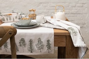 Béžová bavlnená chňapka - podložka so stromčekmi Natural Pine Trees - 20*20 cm