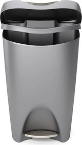 Sivý nášľapný plastový odpadkový kôš 50 l Brim – Umbra