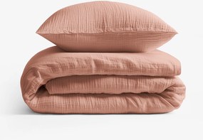 Goldea mušelínové posteľné obliečky – broskyňové 200 x 200 a 2ks 70 x 90 cm