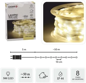 Svetelná reťaz - svetelný had 500 LED micro 50m Teplá biela