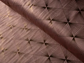 Biante Zamatová obliečka na vankúš Isabela IBL-009 Rose Gold trojuholníky na staroružovom 40 x 40 cm
