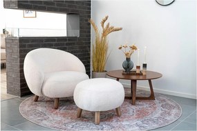 Krémovobiele kreslo s podnožkou Savona – House Nordic