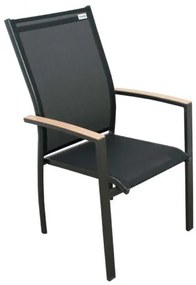 Doppler EXPERT WOOD antracit - záhradná hliníková sedacia súprava 4+1