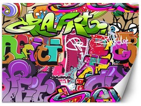 Fototapeta, Graffiti umění v neonových barvách - 450x315 cm