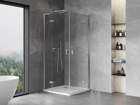 Mexen Mist-H L Duo, 2-krídlový sprchový kút 100 x 100 cm, číre sklo, chrómový profil, 8A5L-100L-100P-01-00