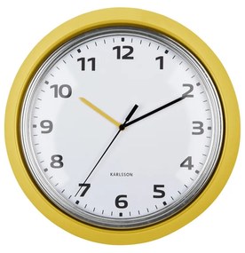 Karlsson 6006YE dizajnové nástenné hodiny žltá, pr. 34 cm