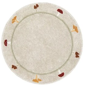 Béžový prateľný ručne tkaný bavlnený detský koberec ø140 cm Chanterelle – Lorena Canals