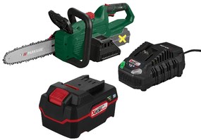 Parkside®  Aku reťazová píla Paks 20-Li E5 + Akumulátor 20 V/4 Ah PAP 20 B3 + Nabíjačka akumulátora 20 V/4,5 A PLG 20 C3  (800010224)