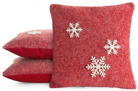 VIANOČNÁ DEKORAČNÁ OBLIEČKA NA VANKÚŠ SNOWFLAKE4 40X40 CM VZOROVANÁ